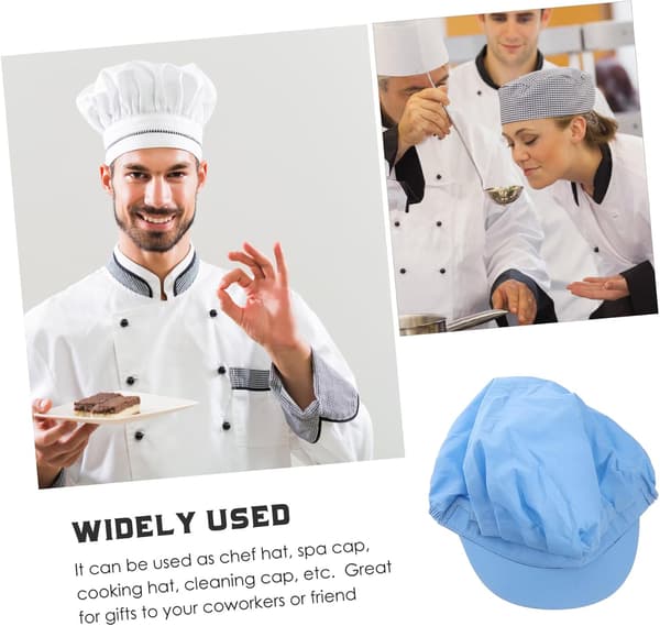 2 stk kokkehatt dekorativ polyester bomullshatt for restaurant servitør kokkeuniform