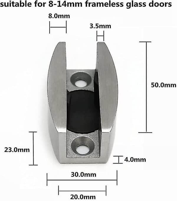 2 stk. Rustfrit Stål 304 Glas Skydedørs Gulvguide Gulv Rulleguide System Tilbehør