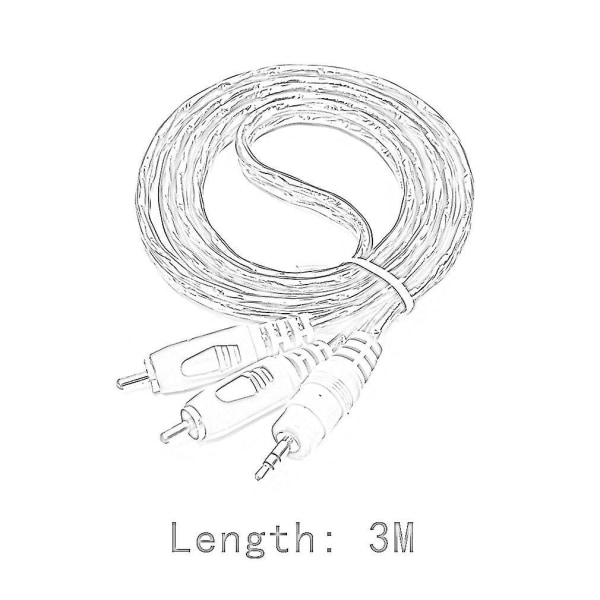 1,5-5m 3,5 mm Han till 2RCA Han Stereo Audiokabel