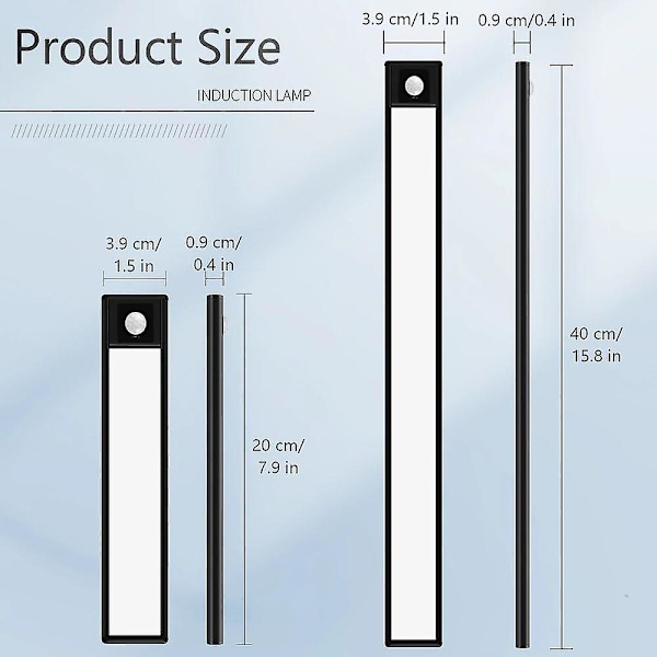 LED Natlys Bevægelsessensor USB Genopladelig Køkkenskab
