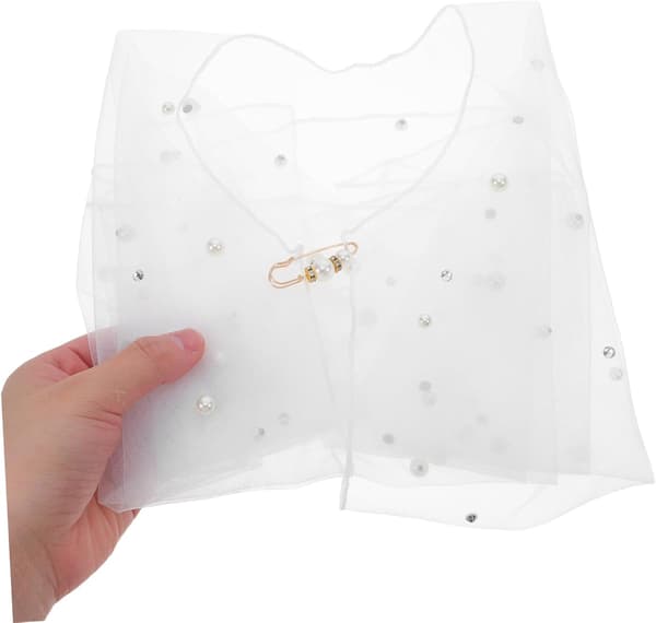 Perle Rhinestone Bryllupssjal Brudekappe til Formelle Begivenheder Tyl Sjal Wrap