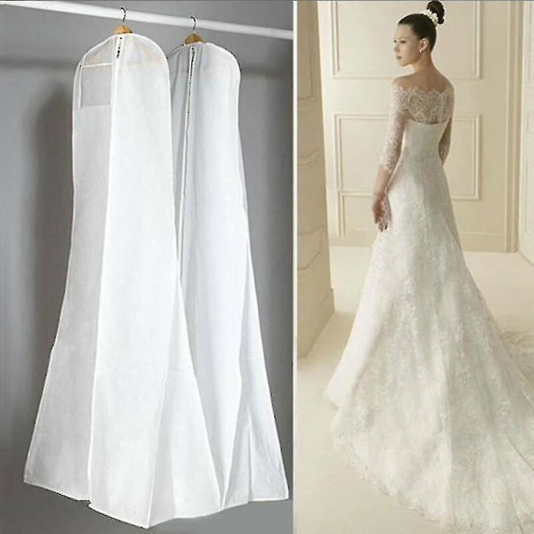 Åndbar tøjtaske til brudekjoler - Hvid - 180 Cm Y-yuhao