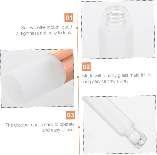 10 st 3 ml roséguld glasdroppflaskor bärbara kosmetiska vätskedispenserflaskor