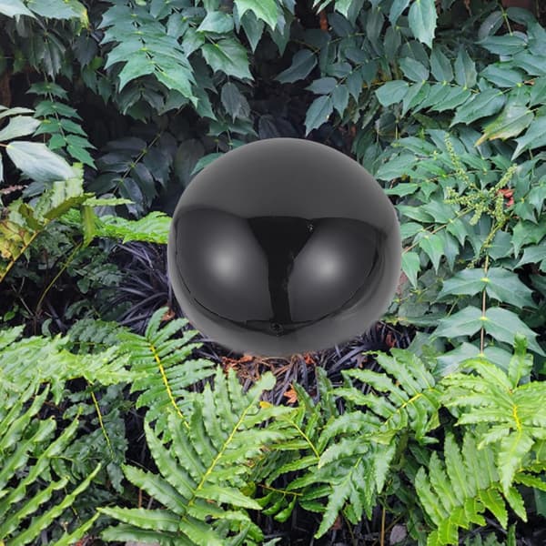 Reflekterende kugle i rustfrit stål, elegant design, sort spejlkugle, god refleksionsydelse