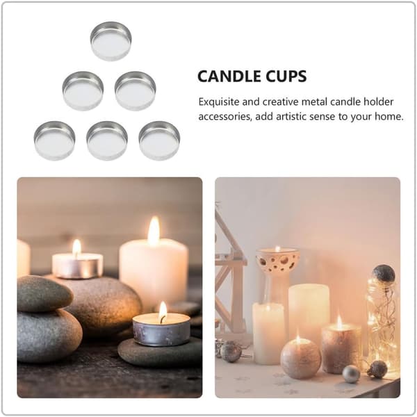 20 stk. telyskopper i aluminium, lysestaker, DIY-lysbeholder, enkel stil, elegant design