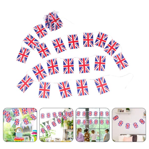 Gjenbrukbar, egnet for innendørs og utendørs bruk, britisk hageflaggbanner laget av solid polyester