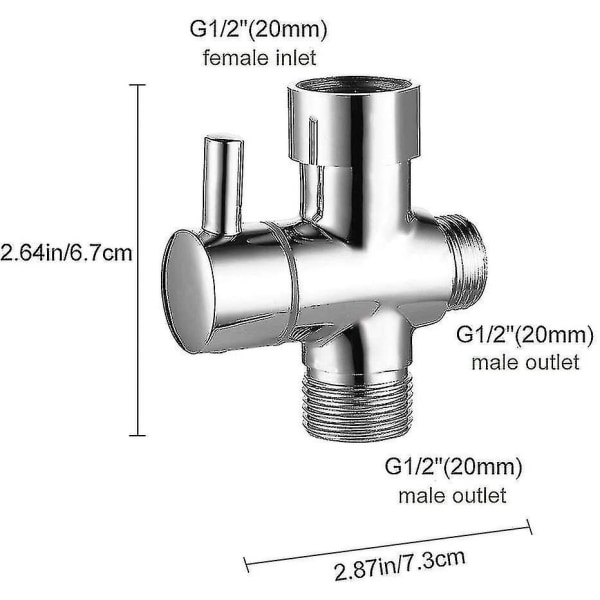 3-veis Bryterventil Dusjadapter System Reservedel