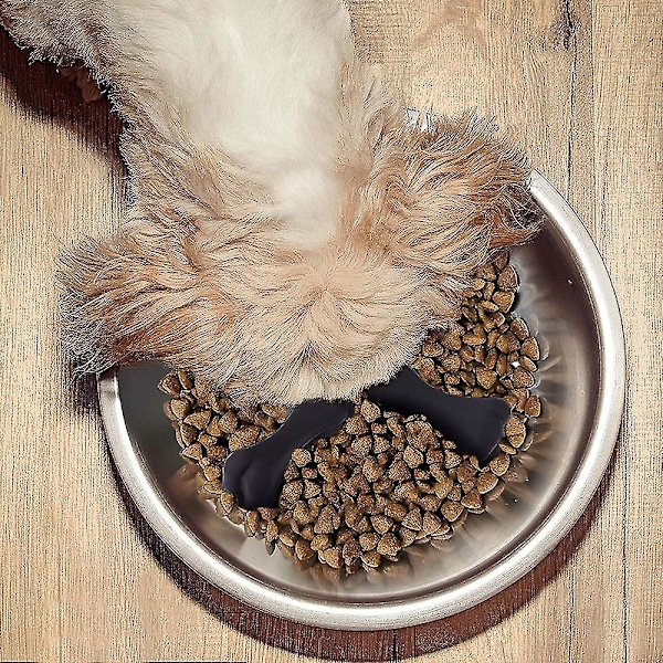 3 stk. Silikon Langsom Foderindsats til Hunde skåle - Knogledesign Langsom Foder