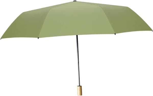 Bärbart 3-sektions hopfällbart sol- och regnparaply med UV-skydd, svart beläggning