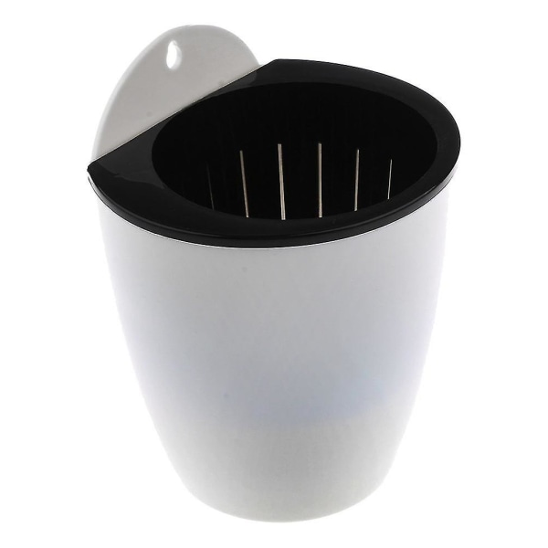 Väggmonterad Planter, Väggmonterad Planter Automatisk Vattenabsorberande Lat Plast Väggmonterad Planter (svart+vit) (1 st)