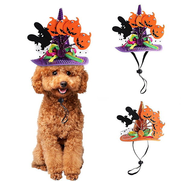 Hund Hat Halloween Stil Kreativ Filt Klud Justerbar Cosplay Hovedbeklædning Til Kæledyr Y-yuhao Orange