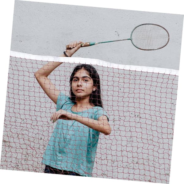 Bærbart Badmintonnet 6,1m X 0,76m Letvægts Foldbart Polypropylennet til Indendørs Udendørs Brug