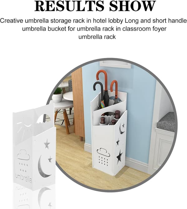 Paraplyopbevaringsstativ Paraplyholder Hvid Rektangulær PVC Pladsbesparende Organizer Moderne