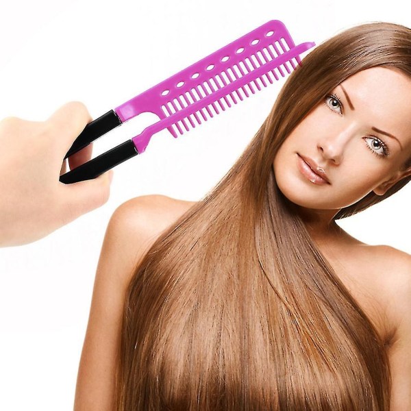 DIY Salon Foldbar Hårstyling Retningskam V-Formet Klips