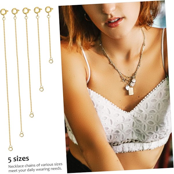 10-pack Koppar Halsband Armband Förlängningskedjor för Smyckestillverkning DIY Säker