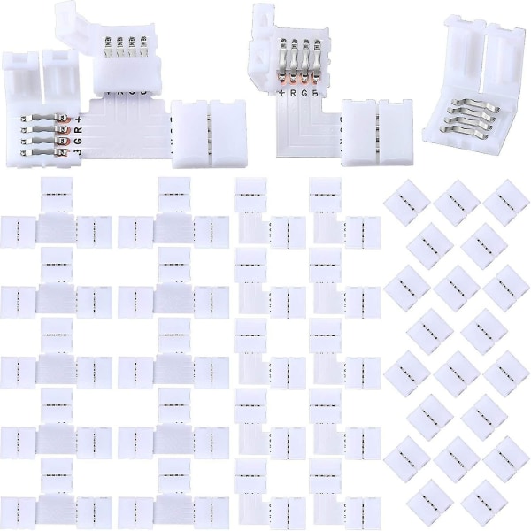 40 st LED-ljuslistanskopplingar 10 mm Lödfria Vita
