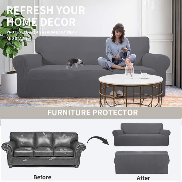 Elastisk Sofa Betræk, 1-delt Sofa Betræk, Blødt Møbelbeskytter Med Elastisk Bund