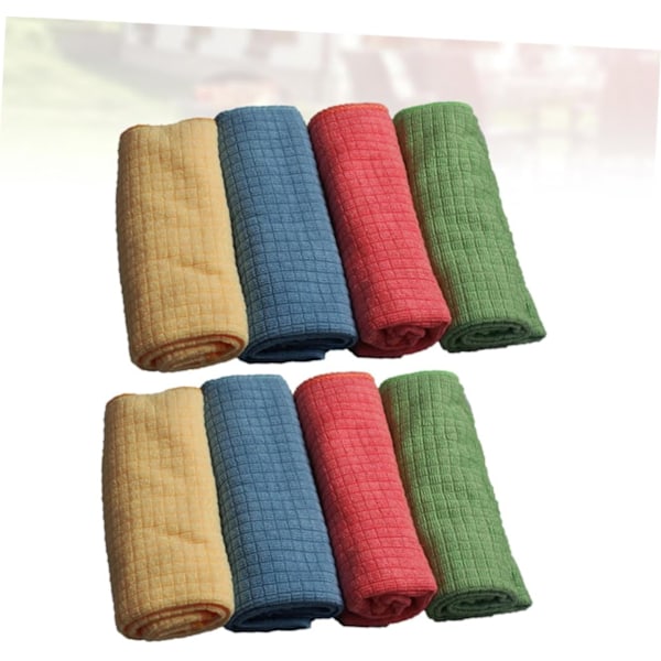 8 stk. Mikrofiber Rengjøringskluter Oppvaskkluter for Kjøkken Oppvask Absorberende for Daglig Bruk