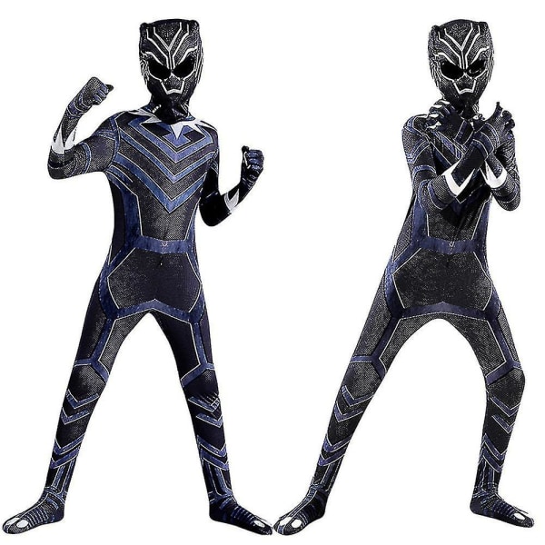 Panther Costume Kids Boys Superhero Fancy Up Jumpsuit Performance Bodysuit G 6-7 Years