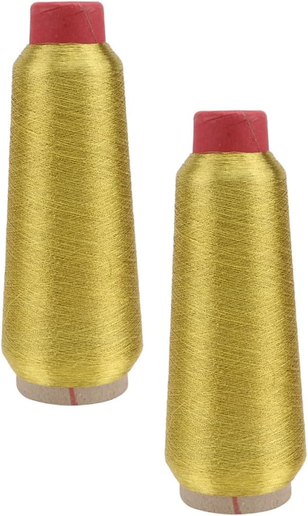 Metallisk broderitråd 150d polyester sytråd 2 ruller gull