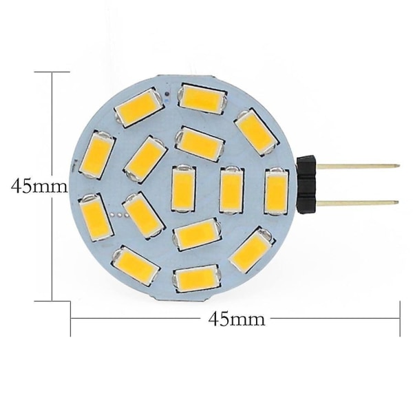 10 kpl Led Bi-pin -lamppua 2w G4 pyöreä 15 Smd5730 Dc Ac 12-24v