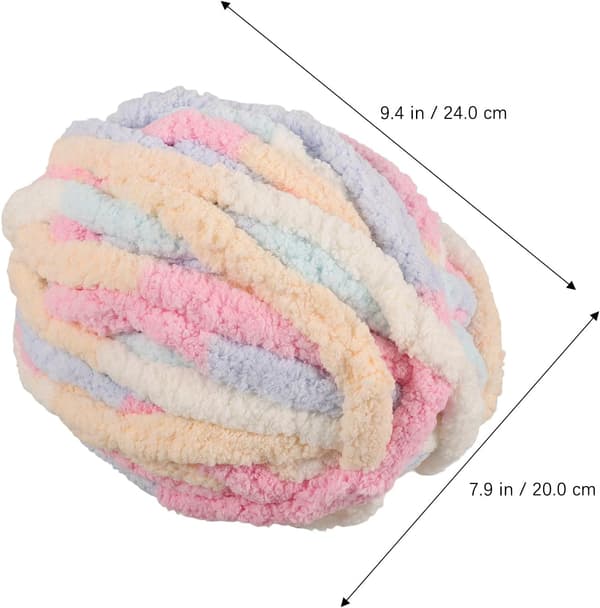 Chunky Handstickningsullgarn 1 rulle 20 sockervaddsfärger Mjukt chenillegarn