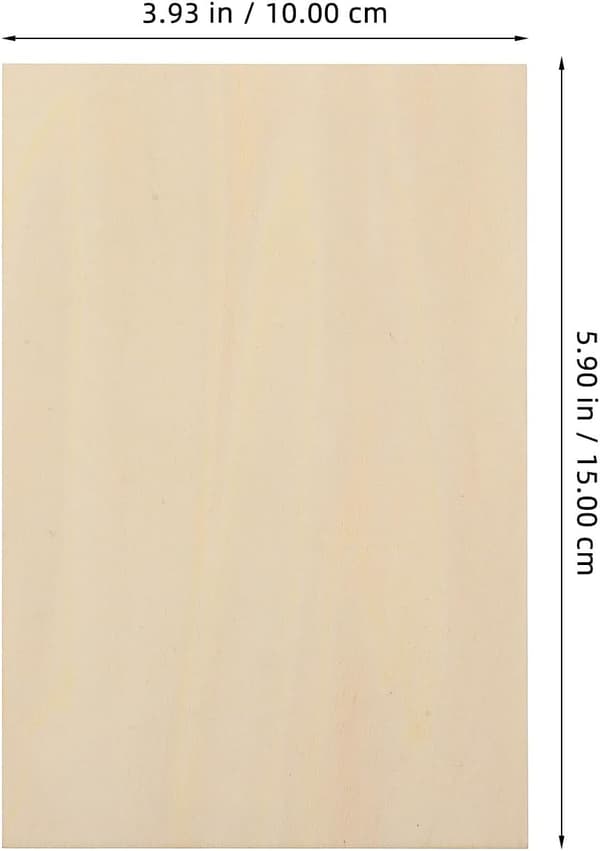 15 st Obehandlade DIY Lindträplankor 150x100x1.5mm Rektangulära Träskivor