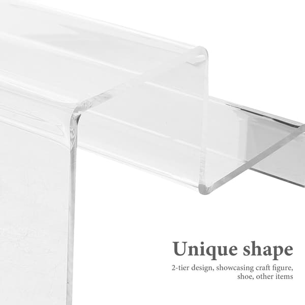 Akryl Displayställ 2-vånings Riser 20cm Lång Akryl Display Riser för Hantverksfigurer och Samlarobjekt