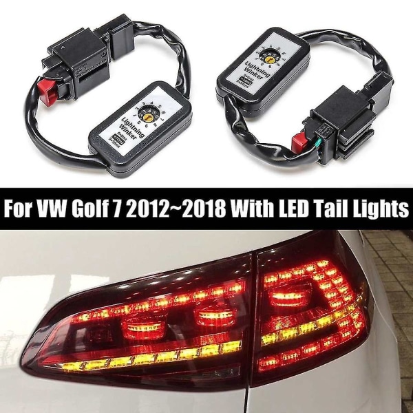 Til Golf 7 2012-2018 Dynamisk LED Baglygte Tilføjelsesmodul Kabel Ledningsnet Blinklysindikator Venstre Højre Baglygte Sort