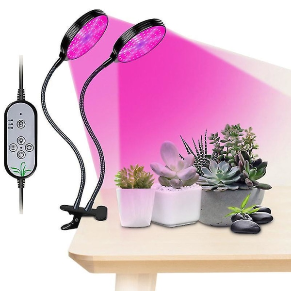 30w Spiringslampe LED Vekstlys 2 Hoder Plantelampe