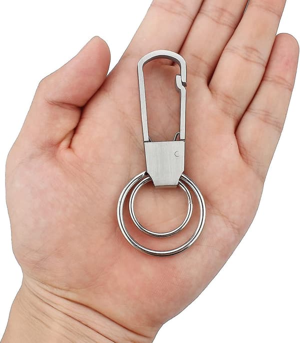 Nyckelring, Tunga Rostfria Nyckelklämmor Med Bälteskrok Silver 2-pack