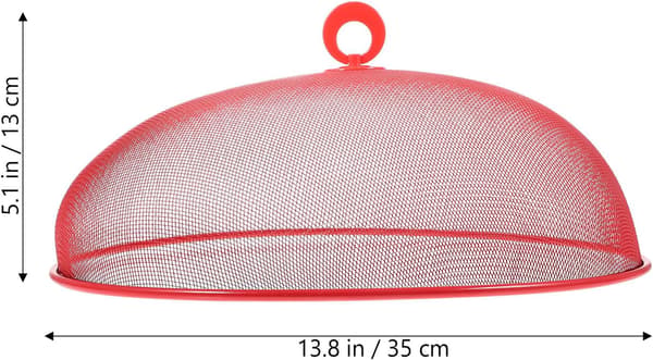 2 stk. matdeksler i rustfritt stål, nettingtelt, matbeskytter med enkelt utseende, solid design