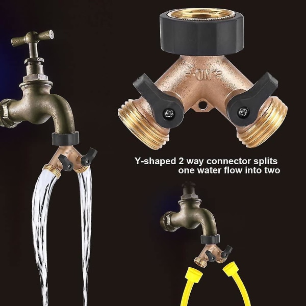 3/4 Y-Formet 2-Vejs Messing Have Slangeforbindelse Tap Splitter