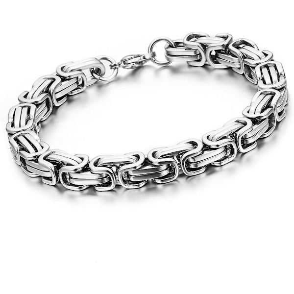 Byzantinsk Kædearmbånd Mænd Rustfrit Stål Biker Armbånd, Rektangulære Armbånd Gave