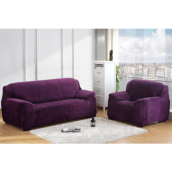 Tykke Sofa Betræk Ren Farve Fløjl Sofa Betræk Stræk