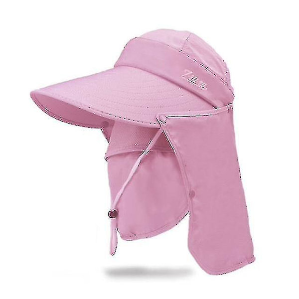 Solhatt for kvinner, storbremmet hatt, sykling, gårdsarbeid, solbeskyttelse, UV-beskyttelse, ansiktshatt Pink