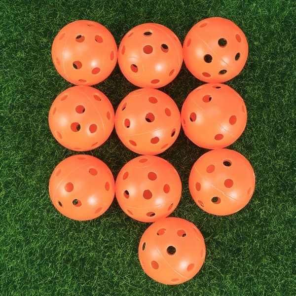 12 stk. hule indendørs pickleball-bolde i PE-materiale, orange mini-træningsgolfbolde