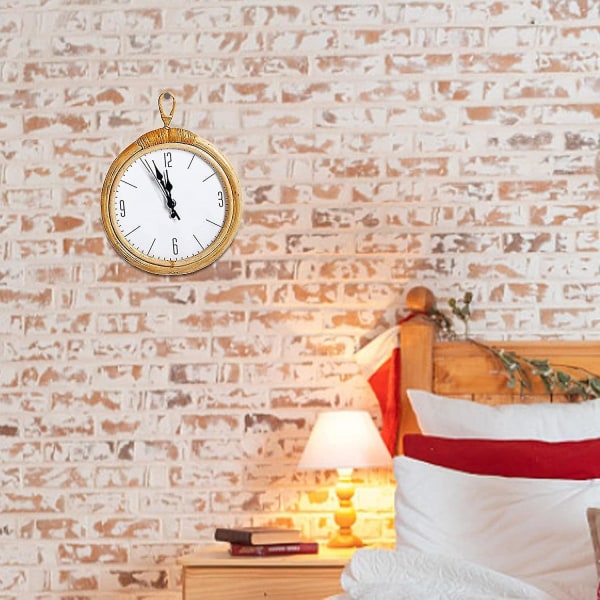 Rotting handvävd väggklocka - enkel design hängande klocka som passar för hemmet i sovrummet