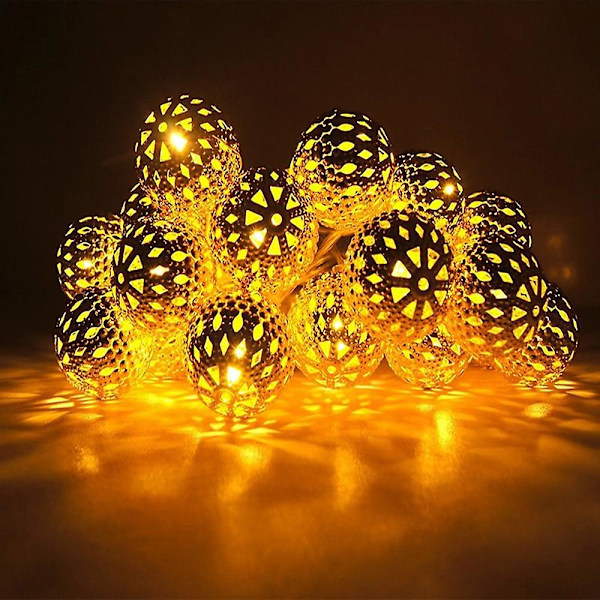 Ramadan Eid-lampor Utomhus Marockansk Boll 5m 20led Solcellsdriven Sträng