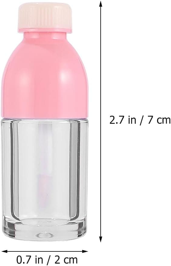 10 stk. små tomme læbeglasflasker plastrør læbeglasbeholdere med lyserøde låg til kvinder DIY makeupopbevaring