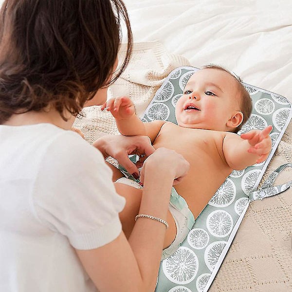 Baby Portable Skiftpude, Bleiepose, Rejseunderlag Grey Lemon