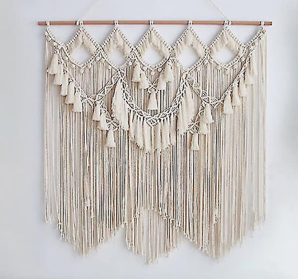 90x100cm Stor Bohemisk Väggbonad Vävd Macrame