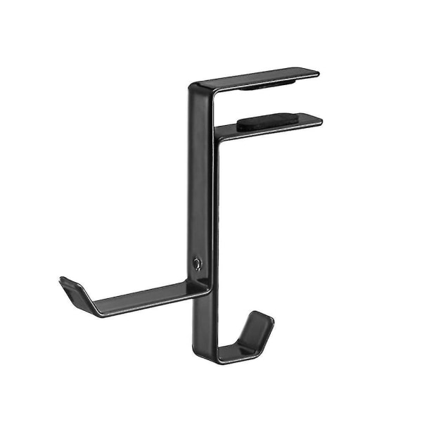 Universal Headphone Desktop Mount Metal Holder Hanger Hook Headset Shelf Rack Earphones Stand (black)