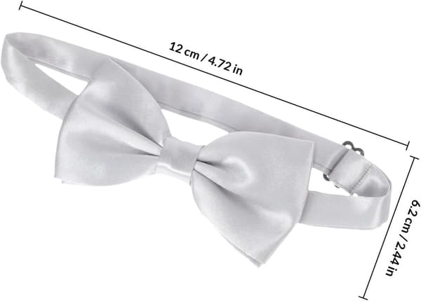 Herre butterfly, lommetørklæder, mavebælte, silke, klassisk, elegant, sølv, one size
