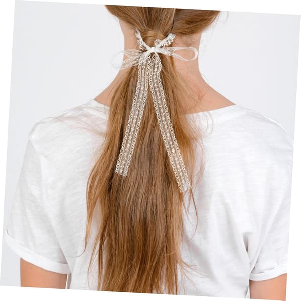 2 st fräscha hårband med spetsrosett, elastiska hårband, flugor för kvinnor och flickor, bekväma eleganta accessoarer