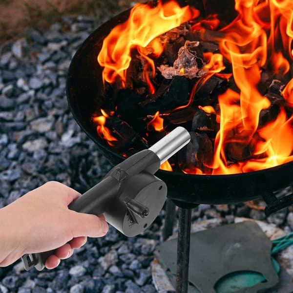 Manuel blæser til grillventilator Bærbar håndblæser til udendørs camping picnic håndsving