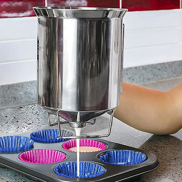 Kakedeigdispenser, Perfekt Verktøy, Håndholdt Rustfritt Stål Deigdispenser Blandingsdeigdispenser (farge: sølv) (1 stk)