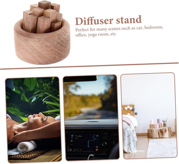 Træbunkeformet Diffuser Æterisk Olieholder Boligindretning Kontor Aroma Soveværelse Aroma Diffuser