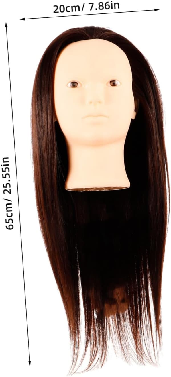 Realistisk menneskehår-mannekenghode for hårstylingøvelse, parykkhode for fletting, styling, krølling