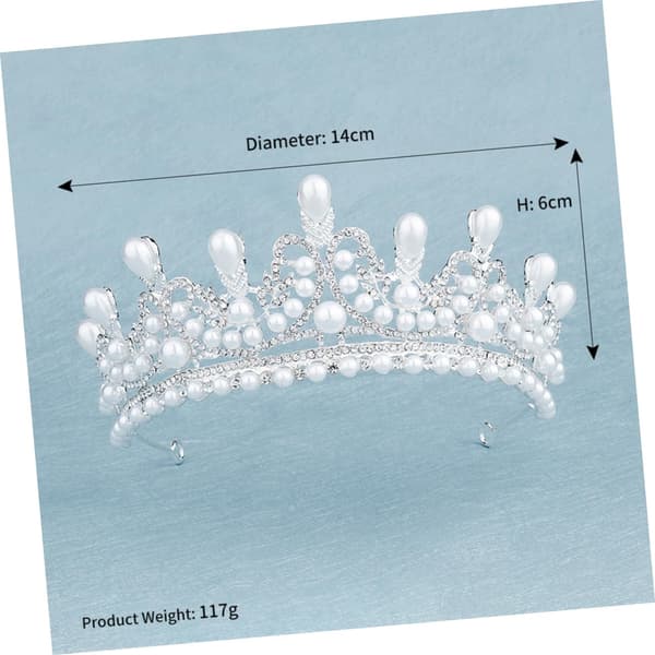 Diamant Perle Krone Brude Hodeplagg Hodeplagg Rhinestone Krone Mote Brude Hodeplagg Prinsesse Tiara